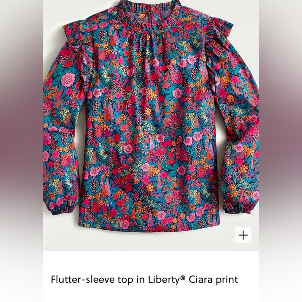 J Crew Flutter-sleeve top in Liberty® Ciara print